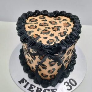 Leopard Print Heart Cake